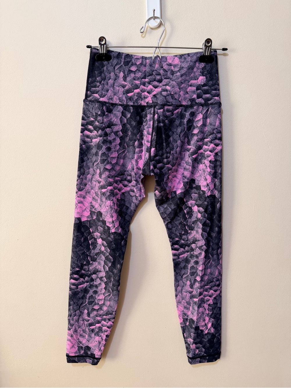 Lole Pink & Black Textured-Print High-Rise Leggings